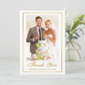 Eleganter Hochzeitstil-Foto Dankeskarte (Stehend Vorderseite)