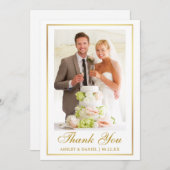 Eleganter Hochzeitstil-Foto Dankeskarte (Vorne/Hinten)