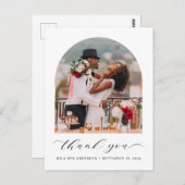 Eleganter Hochzeitstil-Foto-Rahmen Vielen Dank Postkarte (Vorne/Hinten)