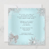 Eleganter Hochzeitstil-Glitzer Aquamariner Silbers Einladung (Rückseite)