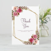 Eleganter Hochzeitstil-Lila Goldrahmen Dankeskarte (Stehend Vorderseite)