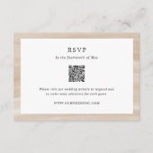 Eleganter Hochzeitstil mit dem QR-Kodex RSVP Karte (Vorderseite)