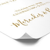 Eleganter Hochzeitstil mit Personalisierten Goldfa Poster (Ecke)