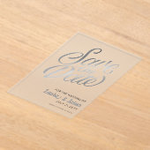 Eleganter Hochzeitstil Save the Date Silbertext Ma Acryleinladungen (Ablage )