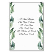 Eleganter Hochzeitstisch Nr. Karte mit Gästennamen (Rückseite)