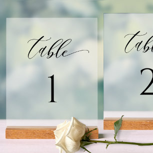 Eleganter Hochzeitstischnummern-Halter im Frosted Acrylschild