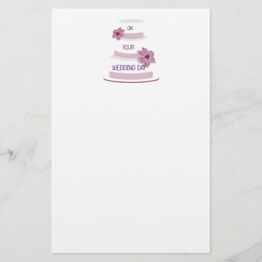 Eleganter Hochzeitstorte Briefpapier (Vorderseite)