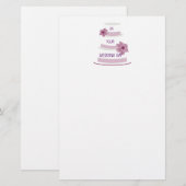 Eleganter Hochzeitstorte Briefpapier (Vorne/Hinten)