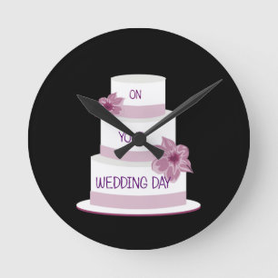 Eleganter Hochzeitstorte Runde Wanduhr