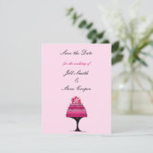 Eleganter Hochzeitstorte Save the Date (Stehend Vorderseite)