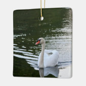 Eleganter Höckerschwan Keramikornament (Links)