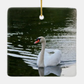 Eleganter Höckerschwan Keramikornament (Rückseite)