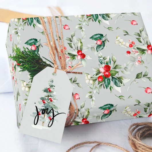 Eleganter Holiday Berry Weihnachten Geschenkpapier