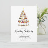 Eleganter Holiday Cocktail Festliche Getränke Weih Einladung (Stehend Vorderseite)