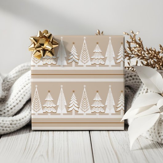 Eleganter Holiday Evergreen Forest Trees Weihnacht Geschenkpapier