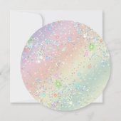 Eleganter holografischer Funkelnd Glitzer Pastel M Save The Date (Rückseite)