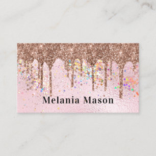 Eleganter holografischer Glitter-Künstler mit Gold Visitenkarte