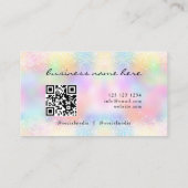 Eleganter holografischer Glitter-QR-Code-Makeup-Ar Visitenkarte (Rückseite)