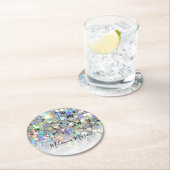 Eleganter holografischer Glitzer Custom Modern Runder Pappuntersetzer (Vor Ort)