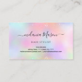 Eleganter, holografischer Glitzer Hair Stylist Col Visitenkarte (Rückseite)