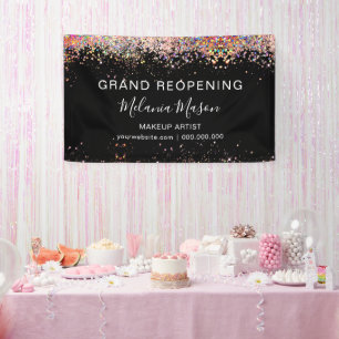 Eleganter holografischer Glitzer Makeup Artist Bla Banner