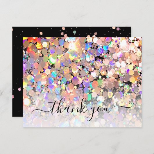 Eleganter holografischer Glitzer Makeup Artist Bla Postkarte (Vorne/Hinten)