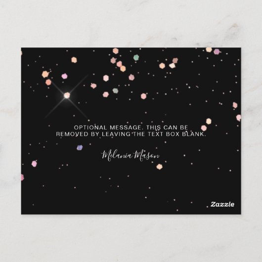 Eleganter holografischer Glitzer Makeup Artist Bla Postkarte (Rückseite)