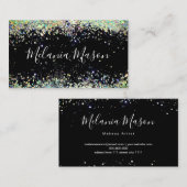 Eleganter holografischer Glitzer Makeup Artist Bla Visitenkarte (Vorne/Hinten)