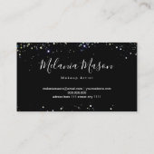 Eleganter holografischer Glitzer Makeup Artist Bla Visitenkarte (Rückseite)