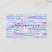 Eleganter holografischer Glitzer Makeup Artist Lil Visitenkarte (Vorderseite)