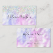 Eleganter holografischer Glitzer Makeup Artist Met Visitenkarte (Vorne/Hinten)