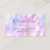 Eleganter holografischer Glitzer Makeup Artist Met Visitenkarte (Rückseite)