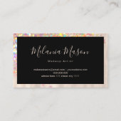 Eleganter holografischer Glitzer Makeup Artist Pea Visitenkarte (Rückseite)