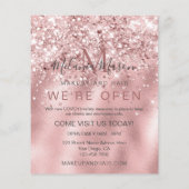 Eleganter holografischer Glitzer Makeup Artist Pin Flyer (Hinten)