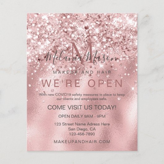 Eleganter holografischer Glitzer Makeup Artist Pin Flyer (Vorne)