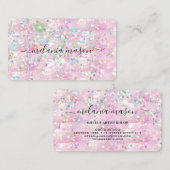 Eleganter holografischer Glitzer Makeup Artist Pin Visitenkarte (Vorne/Hinten)
