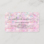 Eleganter holografischer Glitzer Makeup Artist Pin Visitenkarte (Rückseite)