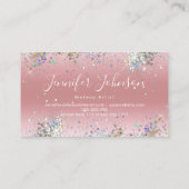 Eleganter holografischer Glitzer Makeup Artist Pin Visitenkarte (Rückseite)
