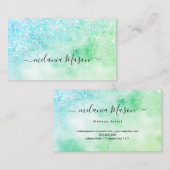 Eleganter holografischer Glitzer Makeup Artist Sil Visitenkarte (Vorne/Hinten)