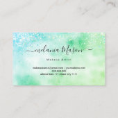 Eleganter holografischer Glitzer Makeup Artist Sil Visitenkarte (Rückseite)