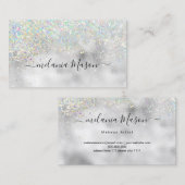 Eleganter holografischer Glitzer Makeup Artist Sil Visitenkarte (Vorne/Hinten)