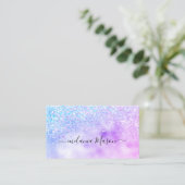 Eleganter holografischer Glitzer Makeup Artist Sil Visitenkarte (Stehend Vorderseite)