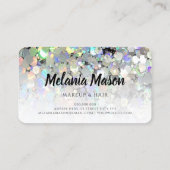 Eleganter holografischer Glitzer Makeup Artist Uni Visitenkarte (Rückseite)