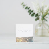 Eleganter holografischer Glitzer Moderner Chic Quadratische Visitenkarte (Stehend Vorderseite)