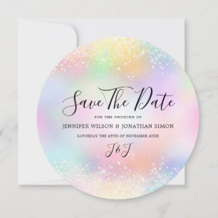 Eleganter holografischer Glitzern Glitzer Dust Chi Save The Date