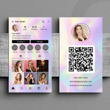 Eleganter holografischer Haarstylist Instagram-QR-