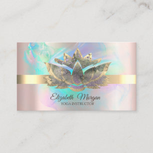 Eleganter holografischer Tinte, Rose Gold, Lotus Visitenkarte
