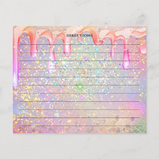 Eleganter holografischer Tropfen Gold Glitzer Reze (Rückseite)