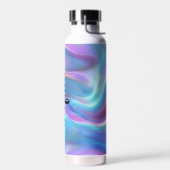 Eleganter, holografischer weißer Text Trinkflasche (Links)