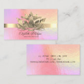 Eleganter Holograph, Goldrand, Lotus Visitenkarte (Vorne/Hinten)